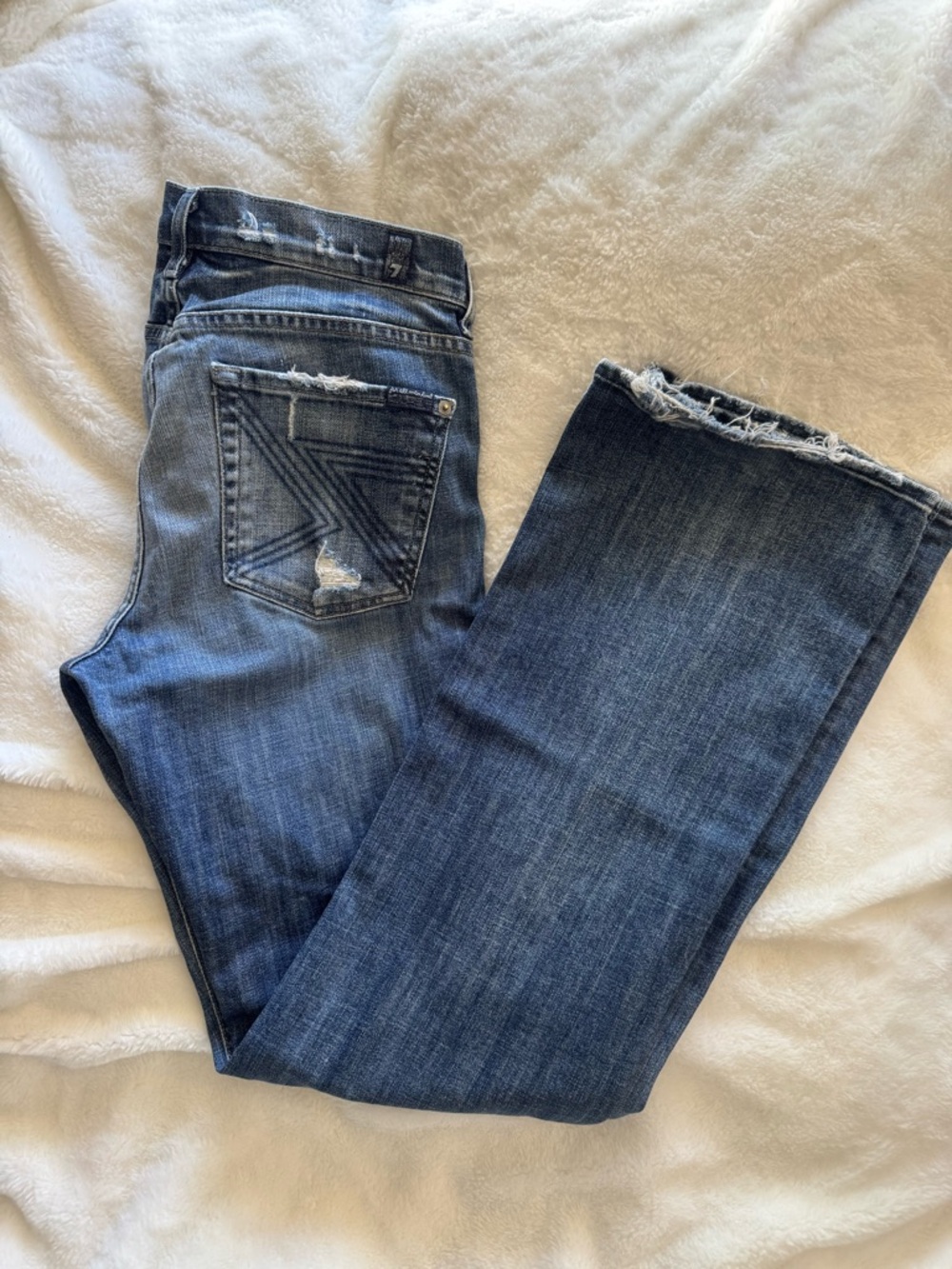 7 For All Mankind Women's Dark Blue Bootcut Jeans